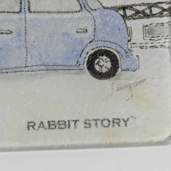 Rabbit Story Glass Tray and Coasters Vanity Cutting Board Unique Functional Art - Picture 3 of 16